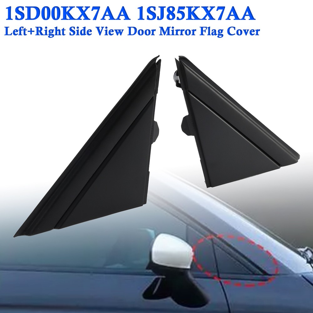 2X Left+Right Side View Door Mirror Flag Cover Molding Trim for Fiat 500 12-19