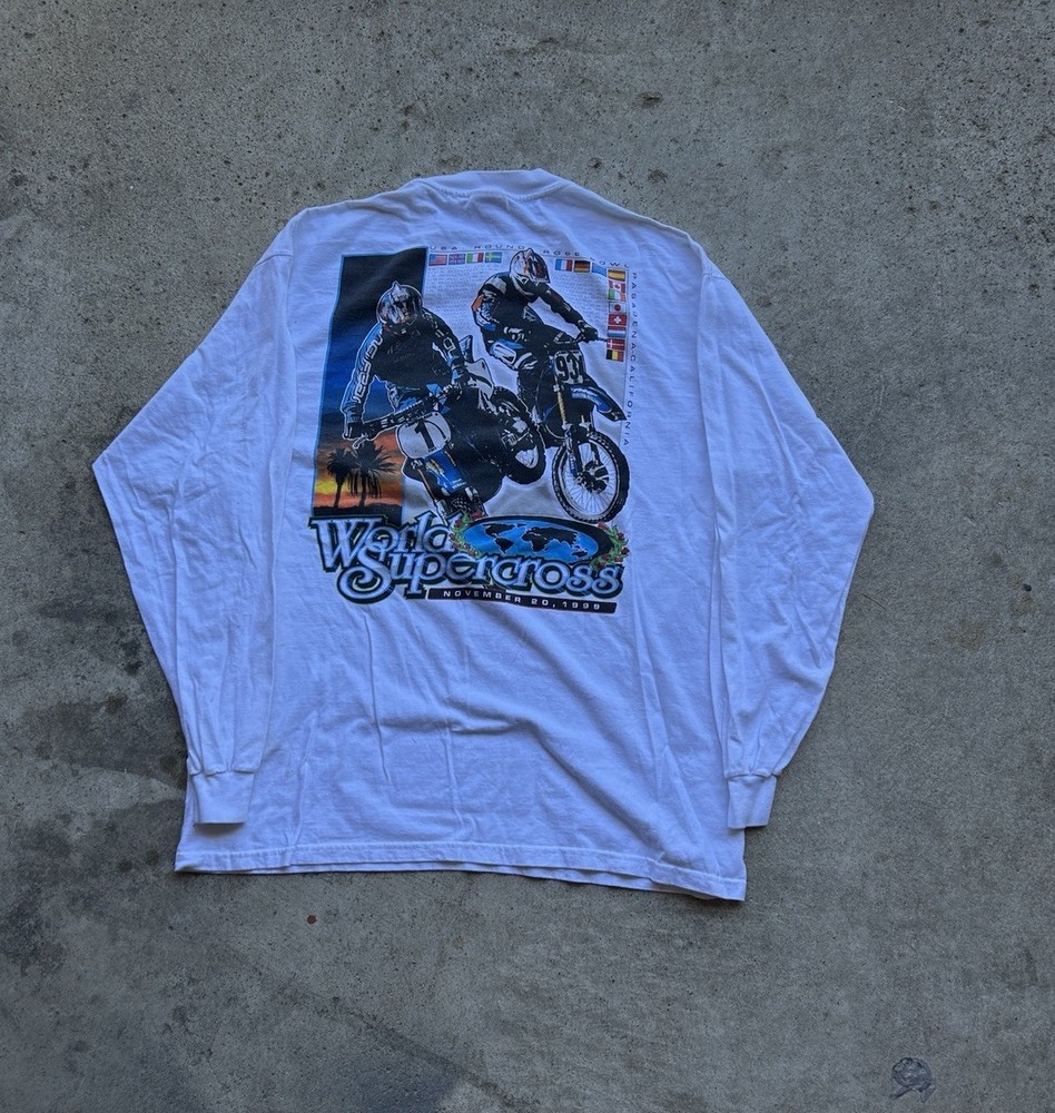 Vintage 1999 World Supercross Racing Tee, Long Sleeve Size XL
