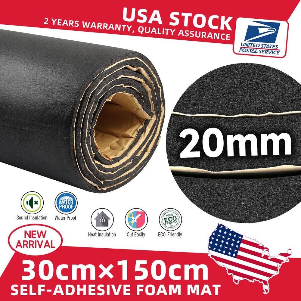 Automotive Sound Deadener Auto Heat Shield Self-adhesive Deadening Foam Mat 20MM