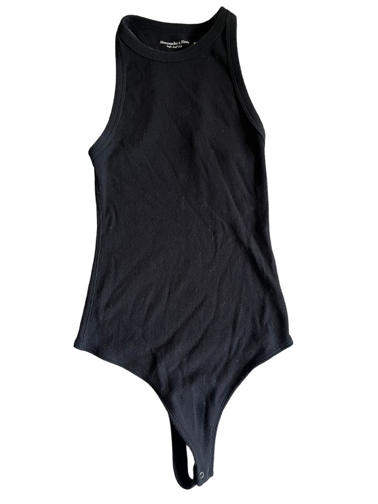 Abercrombie & Fitch Bodysuit Soft AF Collection Black Size XS Sleeveless Snap