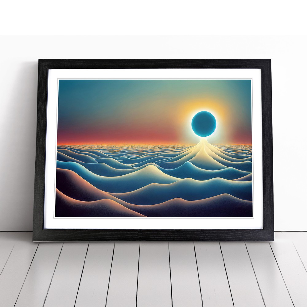 Surrealistic Ocean View Abstract Wall Art Print Framed Canvas Picture Poster