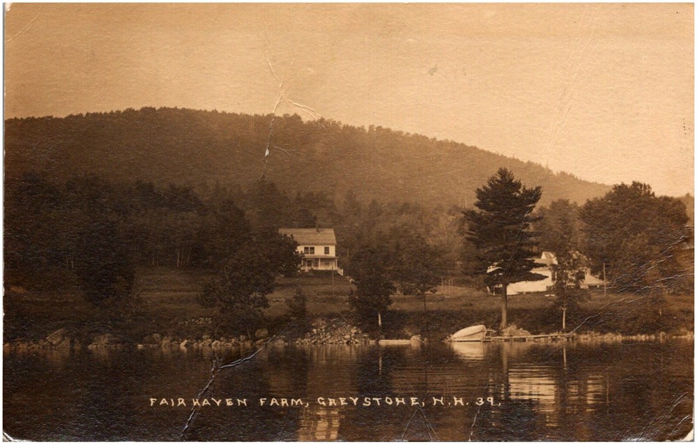 Fair Haven Farm & Lake Greystone New Hampshire NH 1920s RPPC Postcard Photo