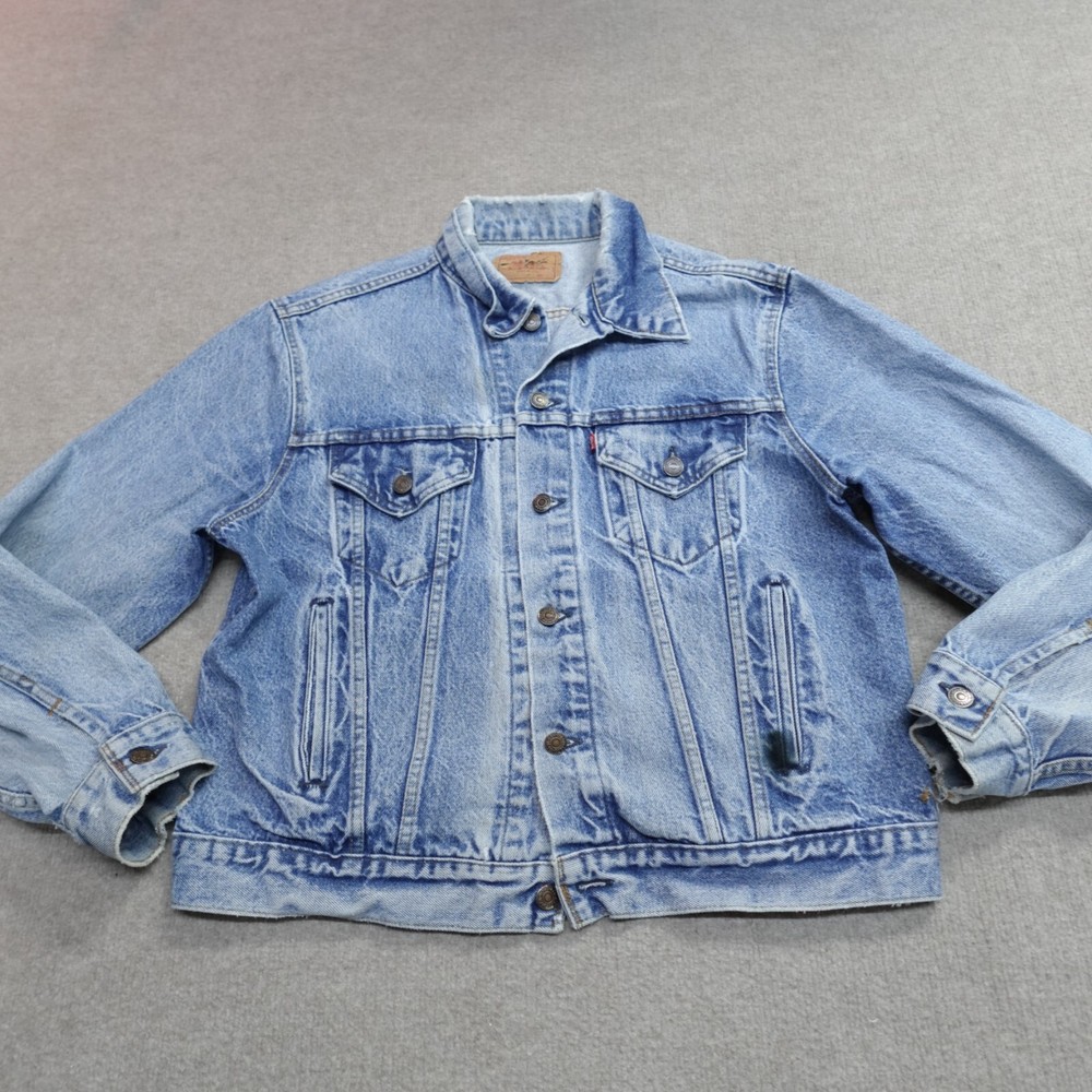 Vintage Levi's Jacket XL Blue Denim Trucker Distressed Type 3 70505