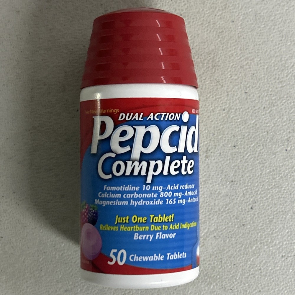 Pepcid Complete Berry Flavor Acid Reducer & Antacid Tablets - 50 Count-image