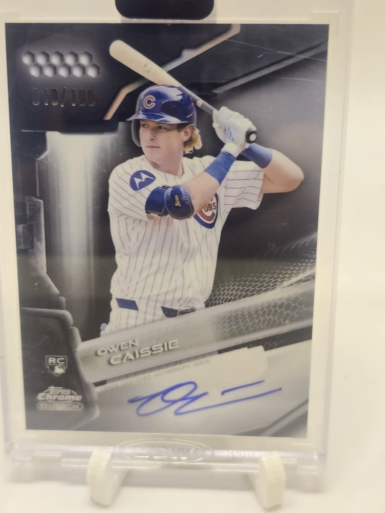 2026 Topps Chrome Black Owen Caissie Auto RC Refractor Rookie #/199 Cubs