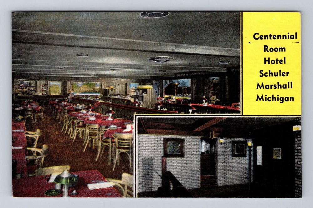 Marshall MI-Michigan, Centennial Room Hotel Schuler, Vintage Postcard