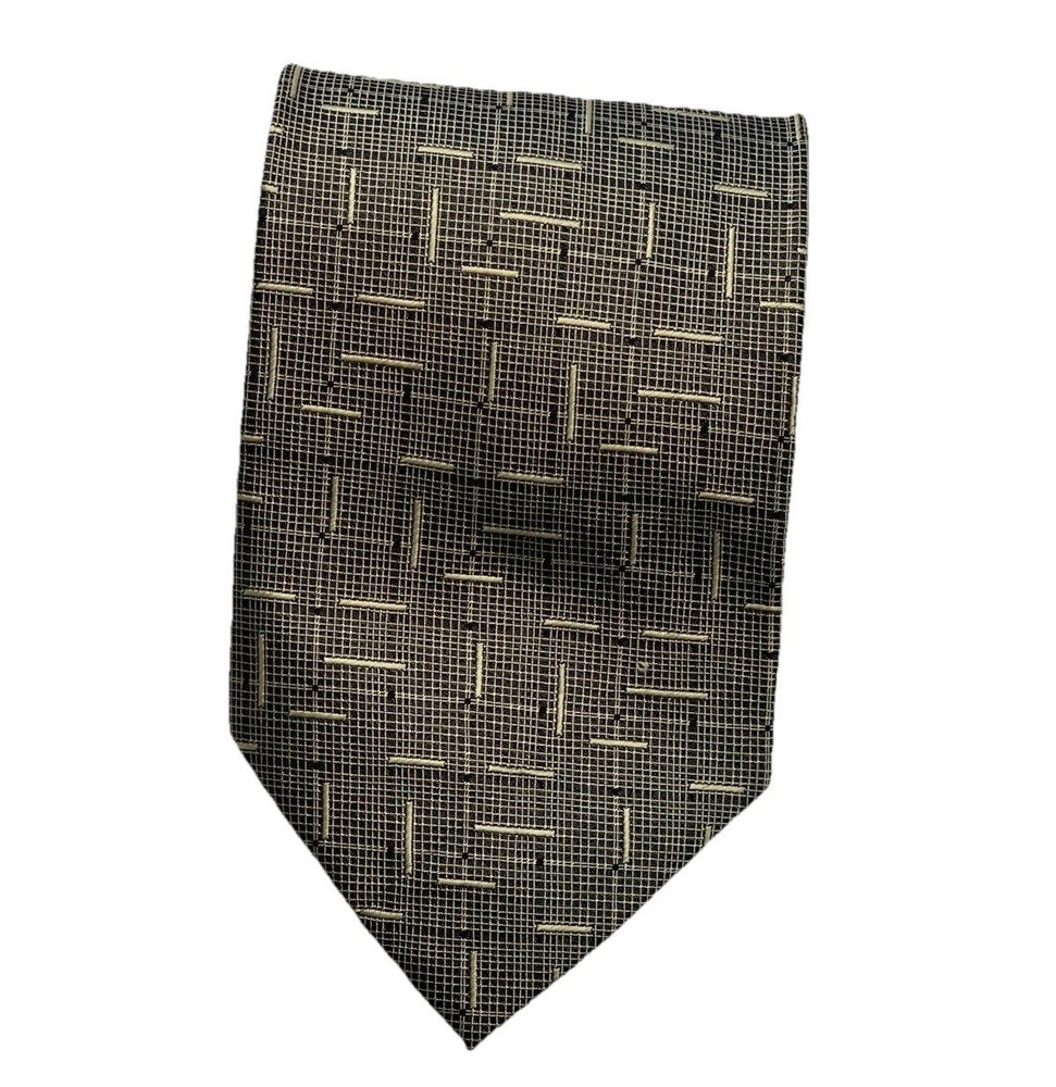 Daniel De Fasson Men's  Textured Geometric Classic Necktie