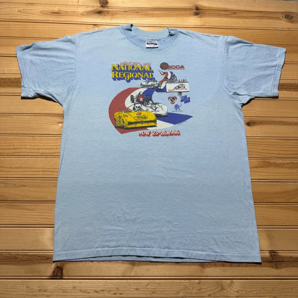 Vintage 1986 SCCA Memorial Day National Regional Road Atlanta T-Shirt USA - XL