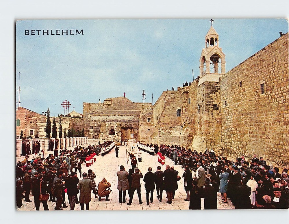 Postcard Church of Nativity Christmas Procession Bethlehem Palestine