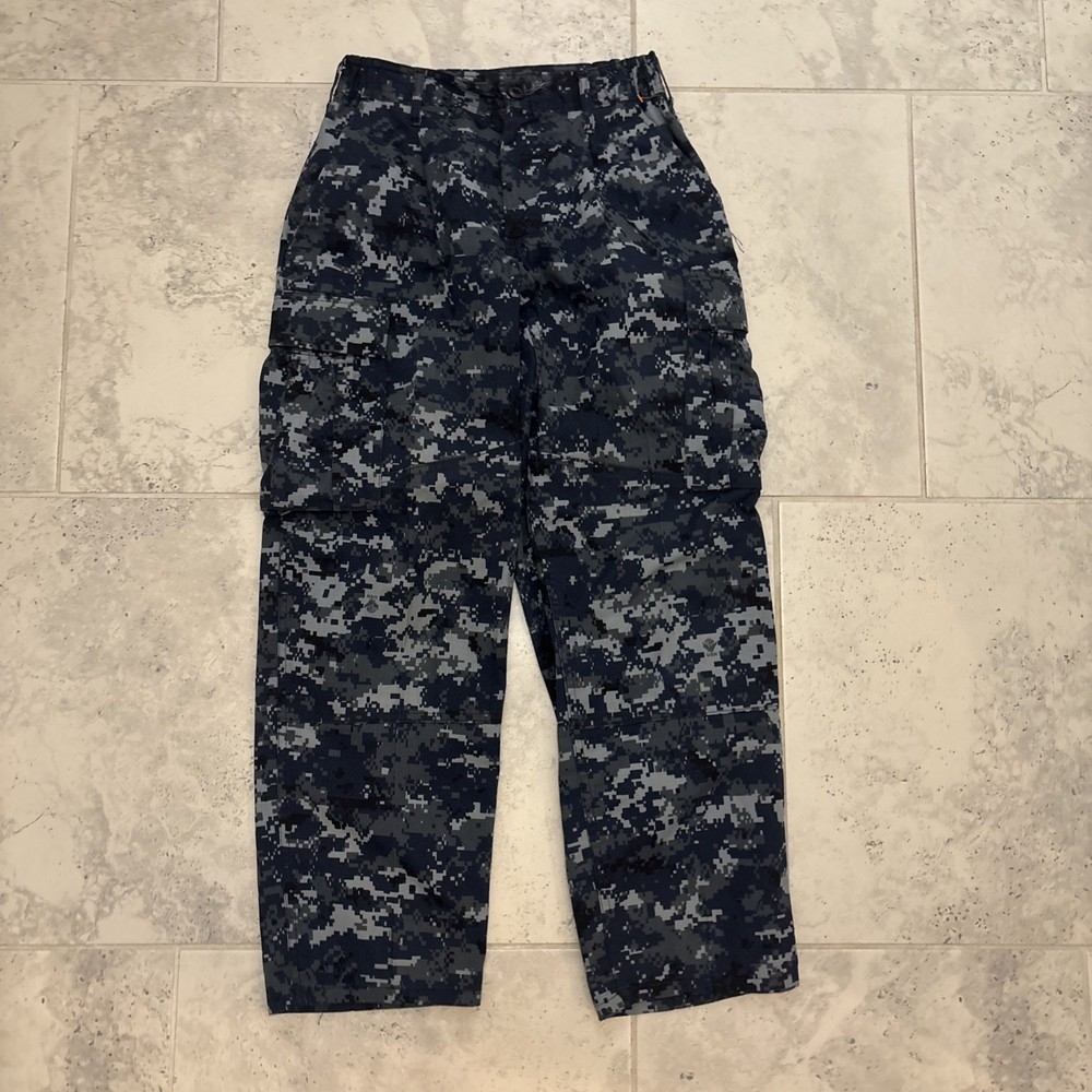 US Navy Digital Camo Cargo Pants Mens Extra Small Blue