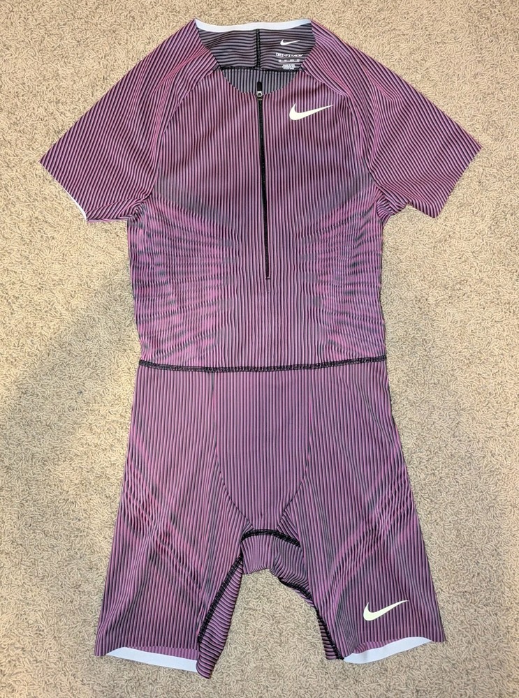Nike Pro Elite Track Field Sleeved Speedsuit Fuchsia Size XS Rare FQ1287-617