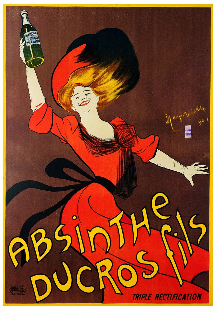 VINTAGE BAR POSTER ABSINTHE DUCROS FILS by Leonetto Cappiello Liquor Print 27x39-image