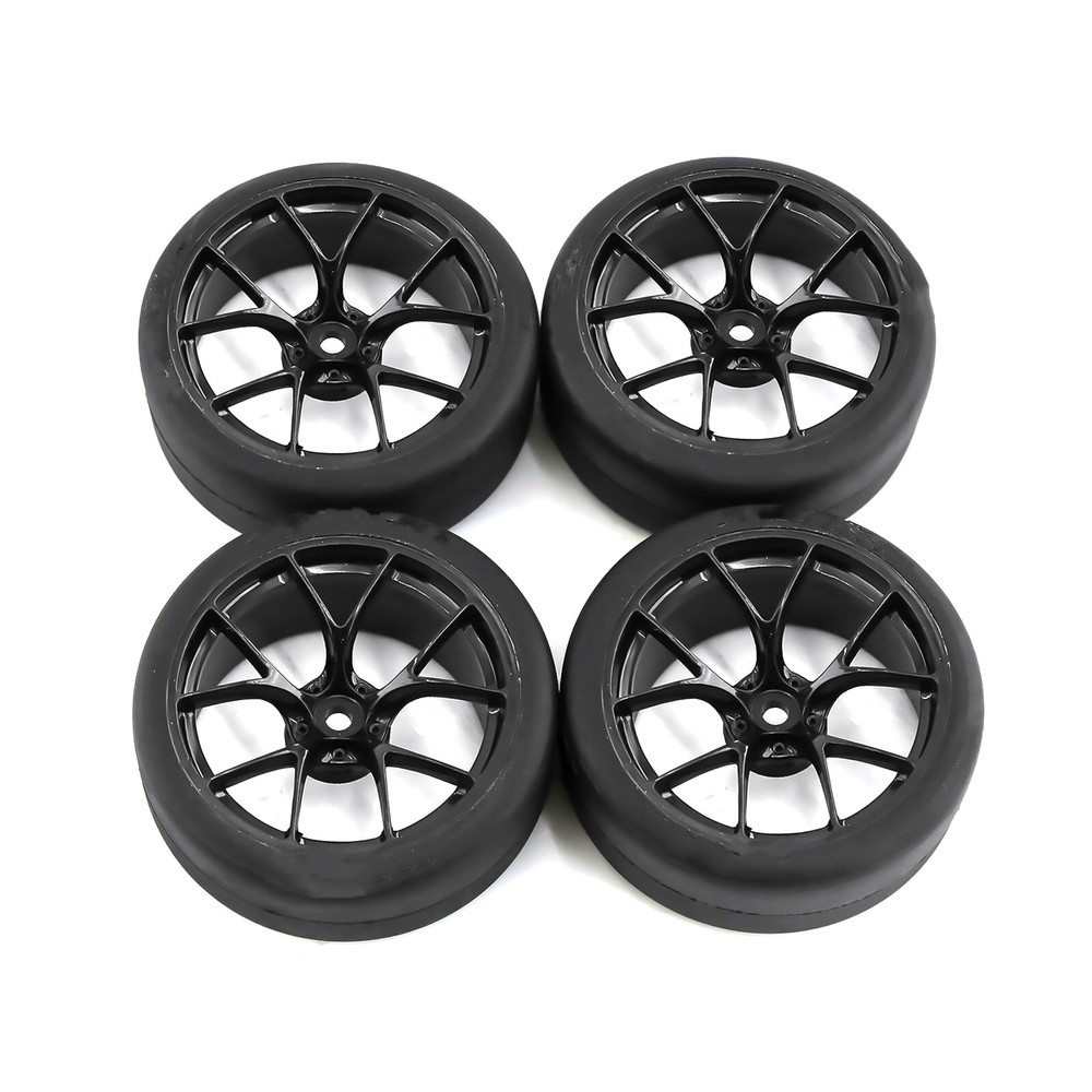 65mm RC Car Tires Wheel Rims 12mm Hex Hub For Tamiya TT01 TT02 XV01 HPS HPI 1/10