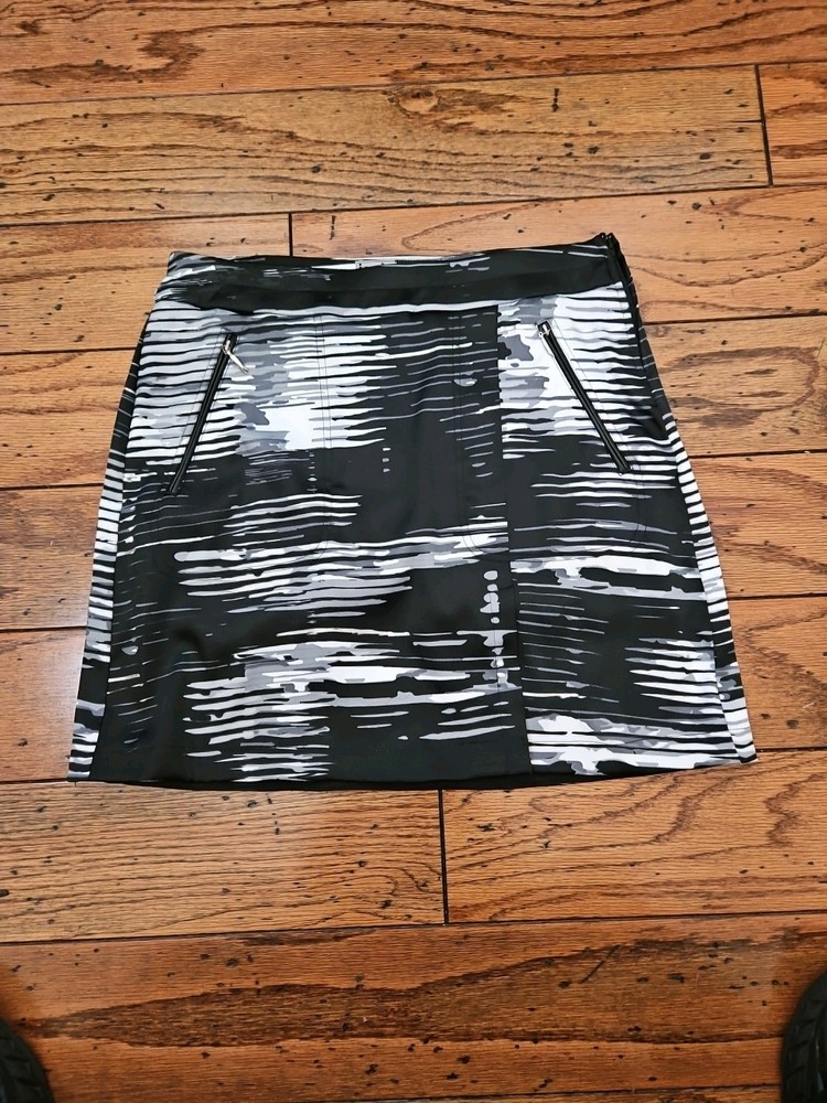 Jamie Sadock Abstract Print Golf Skort Size 8 with Zip Pockets for Tennis-image