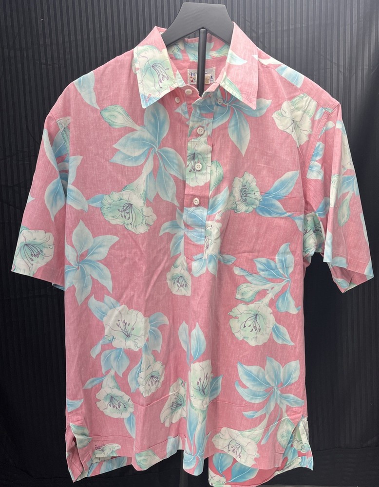 Vintage 90s Reyn Spooner Large Hawaiian Traditionals Hibiscus Short Sleeve Shirt