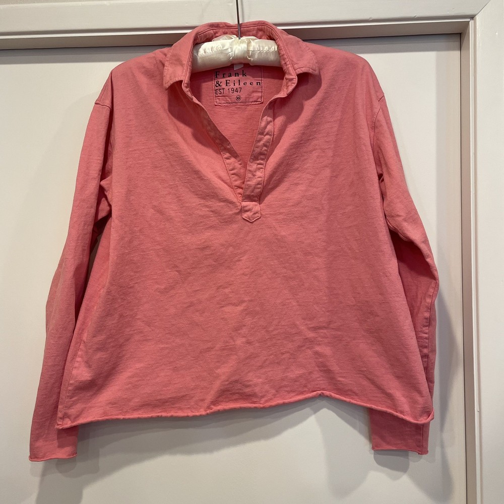 Frank & Eileen Cotton Patrick Popover Henley Top pink Size XS