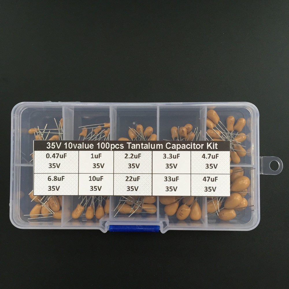 35V tantalum capacitor assorted kit box assorstment 10value x 10pcs 0.47uf~47uf