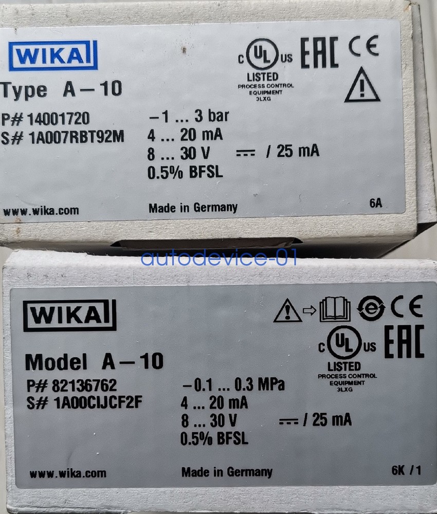 1PCS NEW pressure transmitter A-10 -1…0.3MPa wika DHL/FedEx