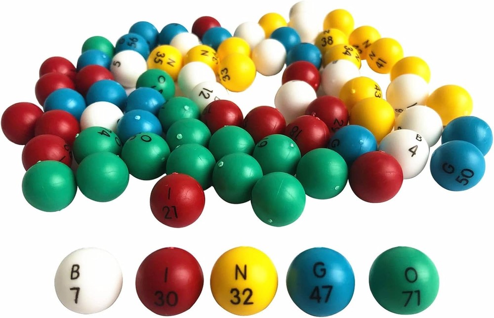 Yuanhe 3/5 Inch Bingo Balls for Standard Cages and Boards, Easy Read, 75 Count,