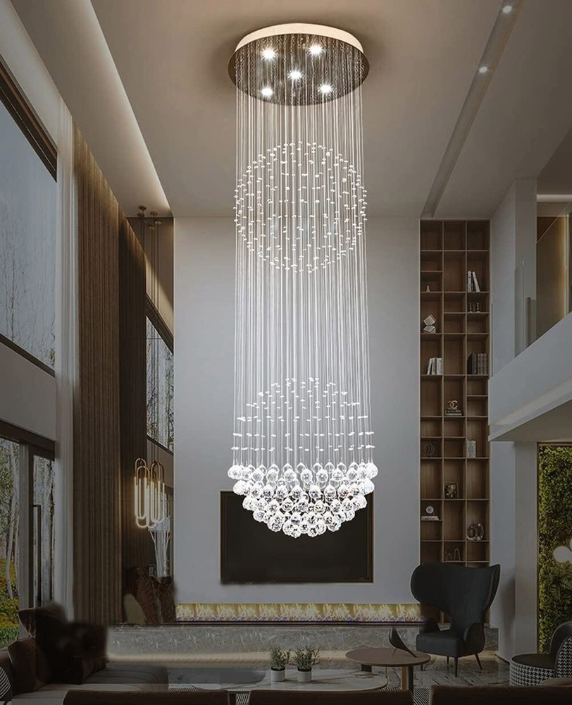 5-Light Luxury Rain Drop K9 Crystal LED Chandelier Home Lighting Ceiling Lamps