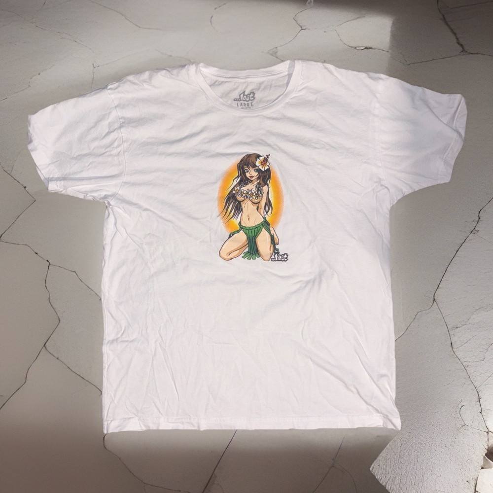 Modern Lost Enterprises Surf Skate T Shirt Men’s Size Large Pinup Girl Pre-Own