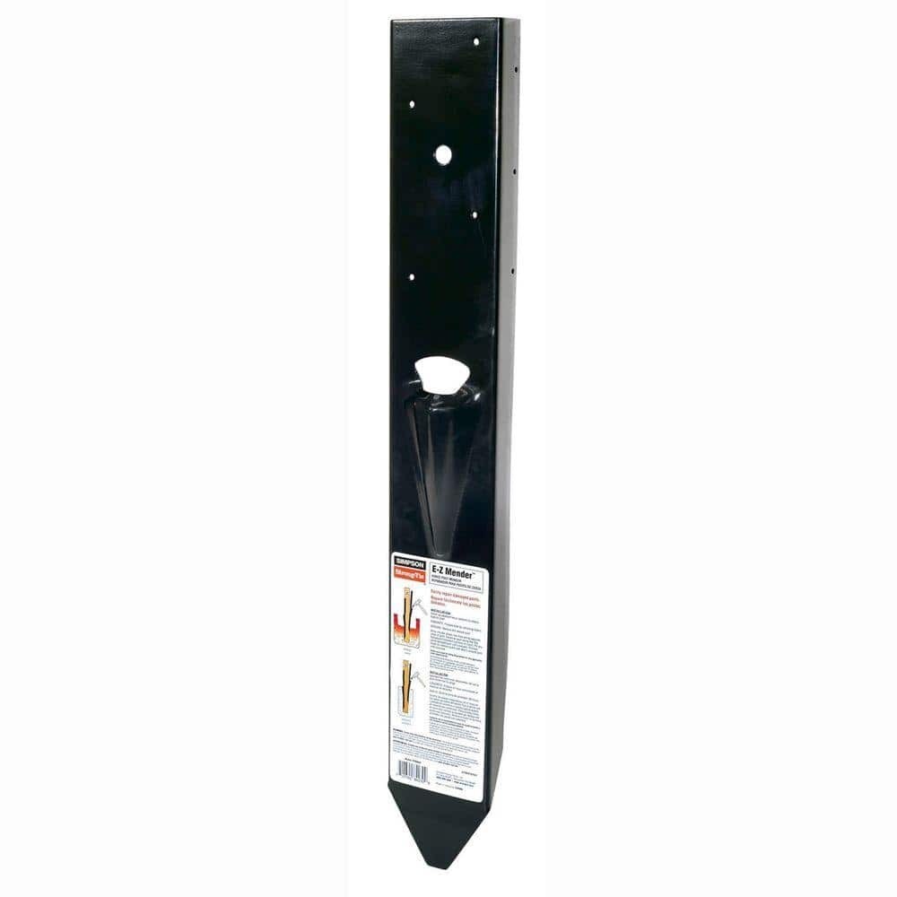 12-Gauge Black Powder-Coated Fence Post Repair E-Z Mender for Durability