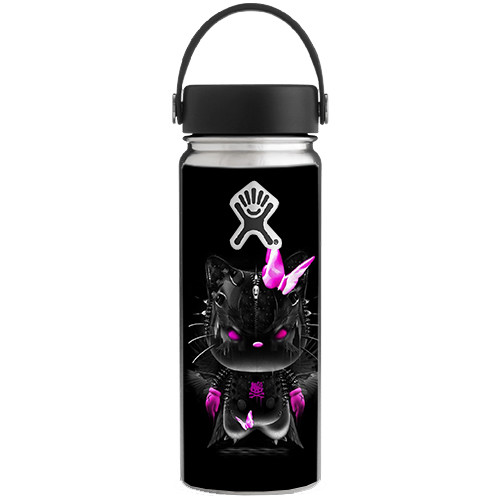 Skin Decal for Hydro Flask 18 oz Wide Mouth / cute Kitty in black