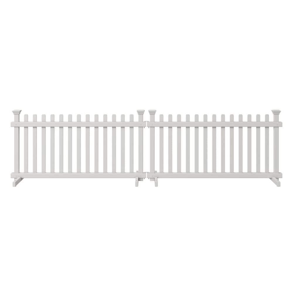 Portable 2ft x 4ft White Vinyl Puppy Fence Panel Kit 2 Pack