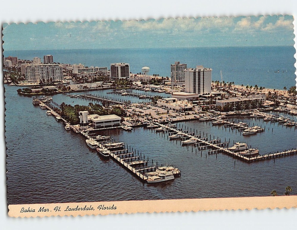 Postcard Bahia Mar Fort Lauderdale Florida USA
