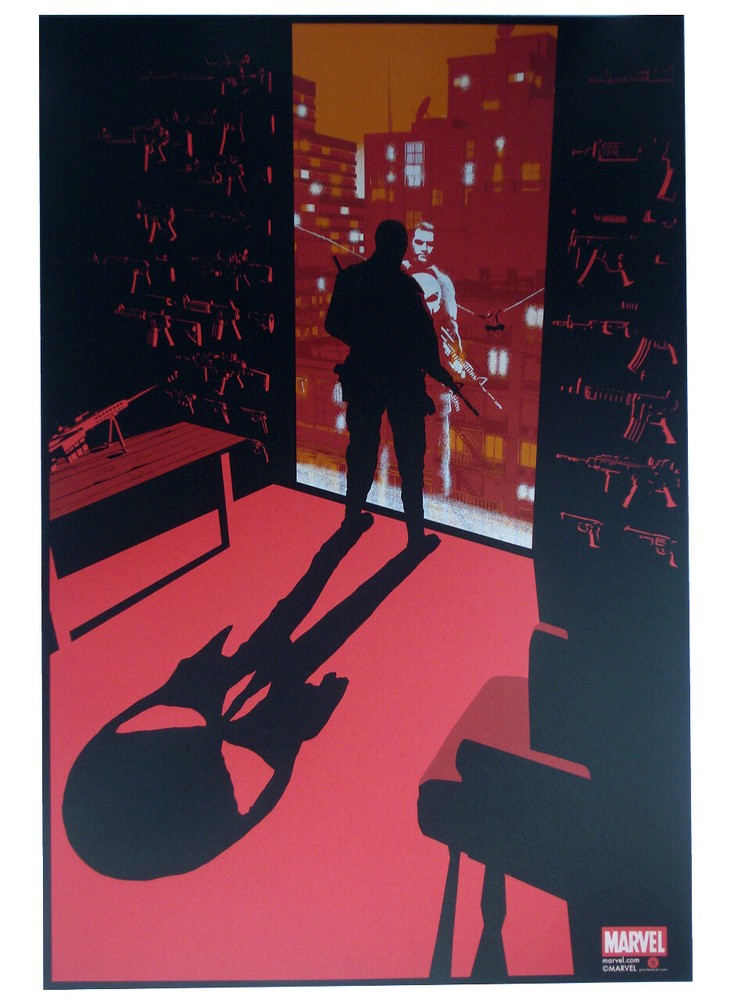 Spider-Man Vs The Punisher Chris Thornley Screen Print Grey Matter Art Raid71