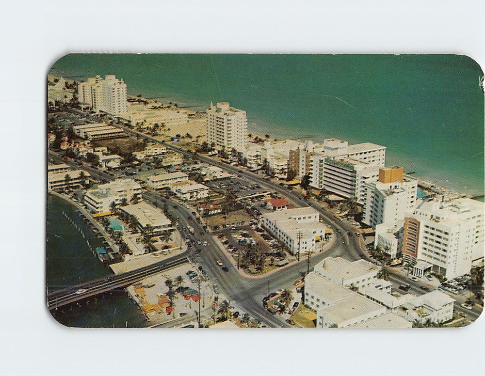 Postcard Aerial View Gold Coast Miami Beach Florida USA North America
