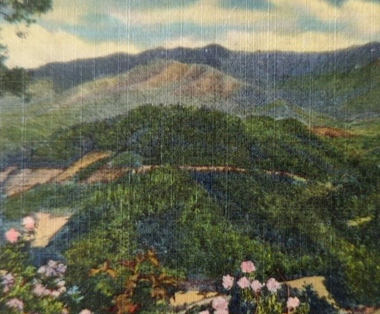 Mt. Le Conte The Great Smoky Mountains National Park NC VTG Linen Postcard