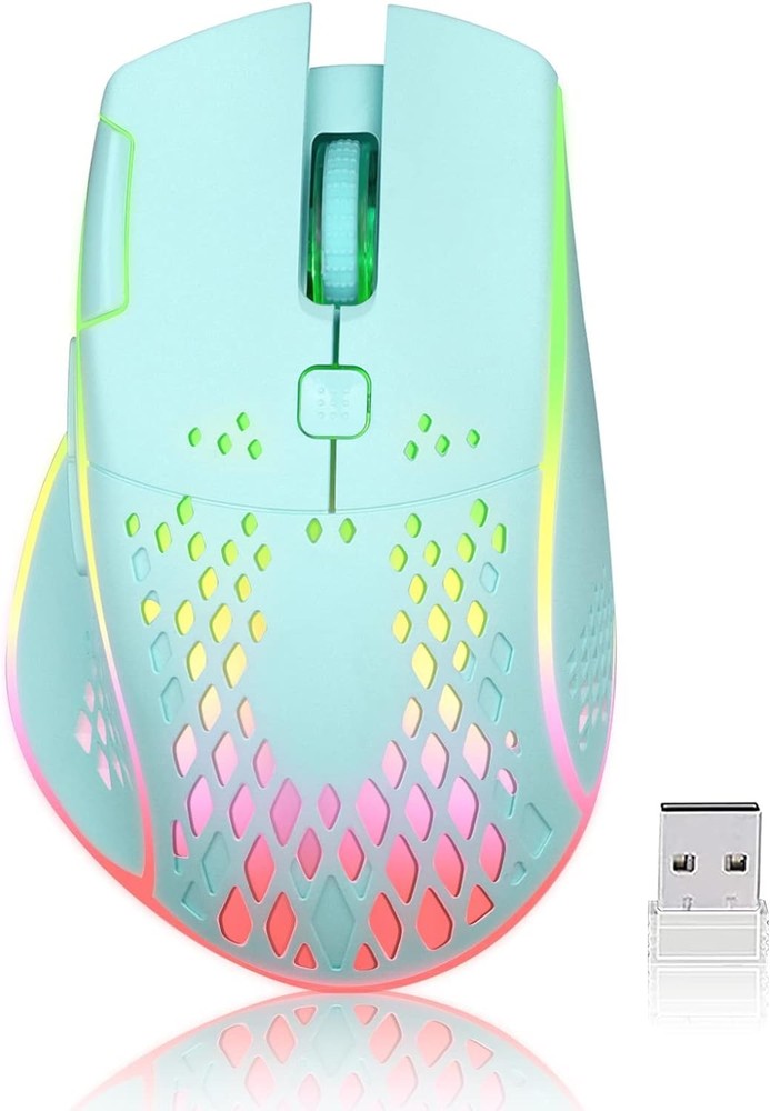 VEGCOO C30 Silent Wireless Gaming Mouse with Rechargeable Battery in Blue