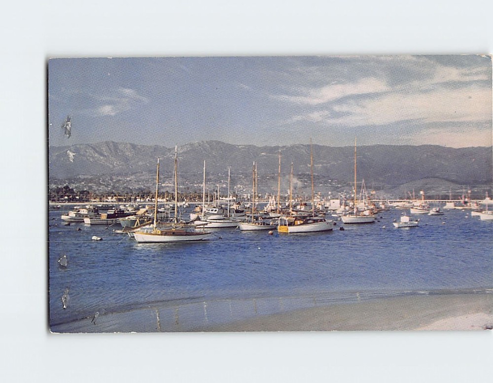 Postcard Yacht Harbor Santa Barbara California USA