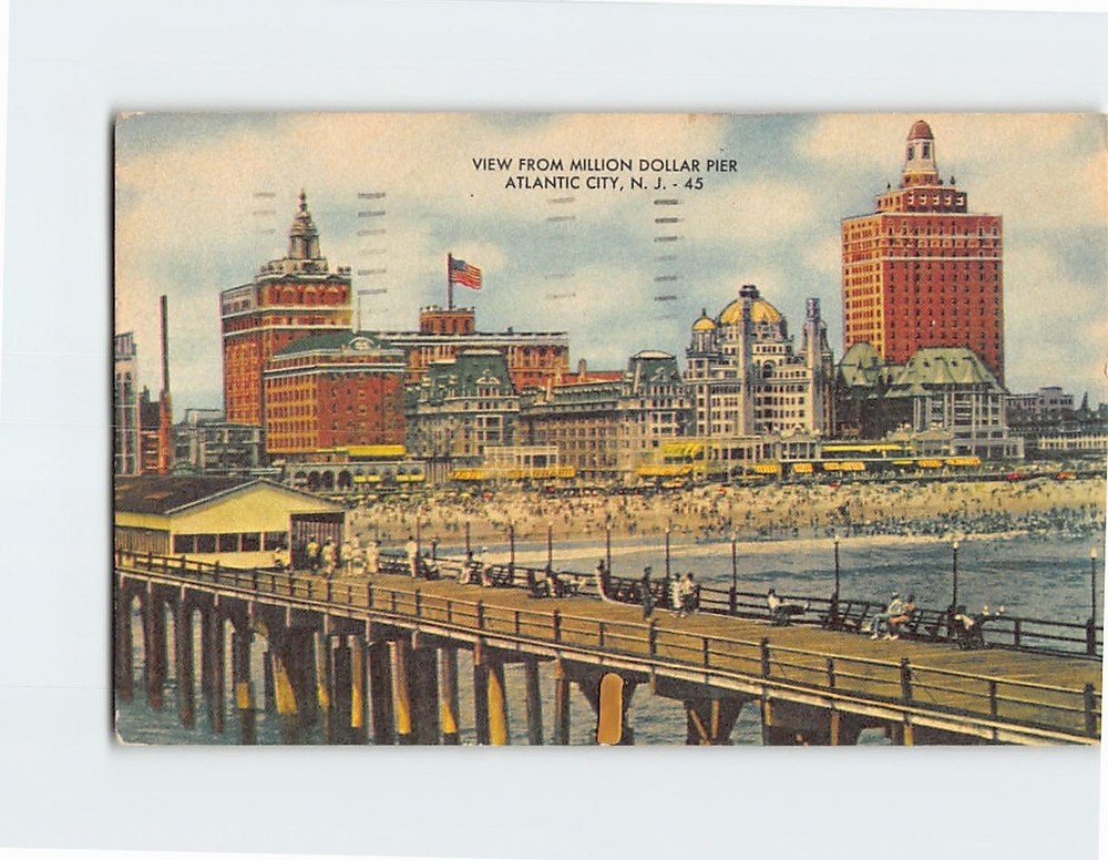 Postcard View from Million Dollar Pier Atlantic City NJ USA