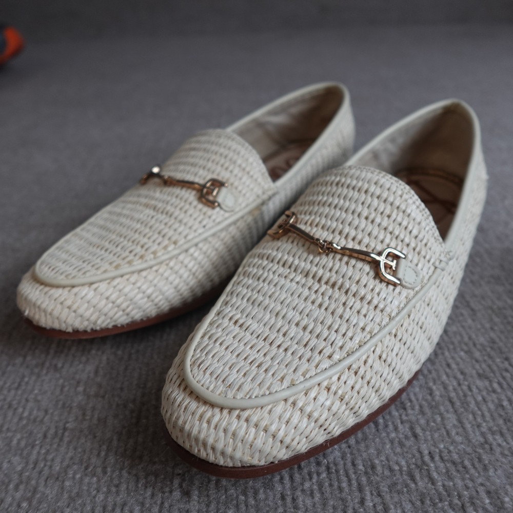 Sam Edelman Womens Loafers 8 Beige Horsebit Apron Toe Loraine Loafer