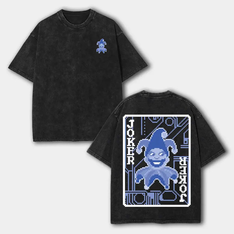 Balatro Blue Jimbo Joker Pixel  2 sided printed T-Shirt, Menswear Tops shirt