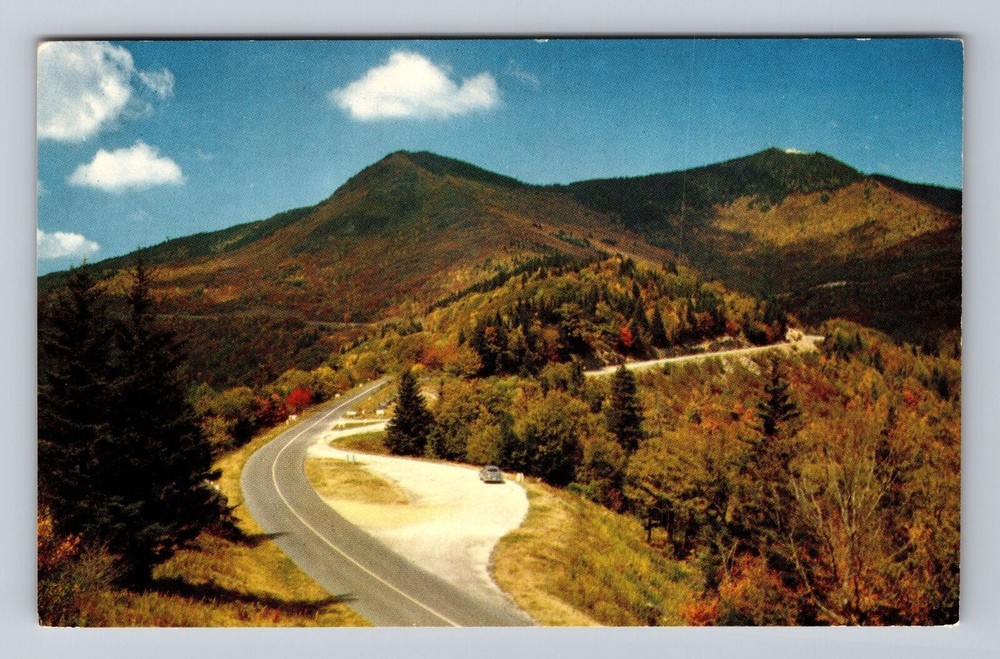 Virginia VA Blue Ridge Parkway Mount Mitchell Intersection Vintage Postcard