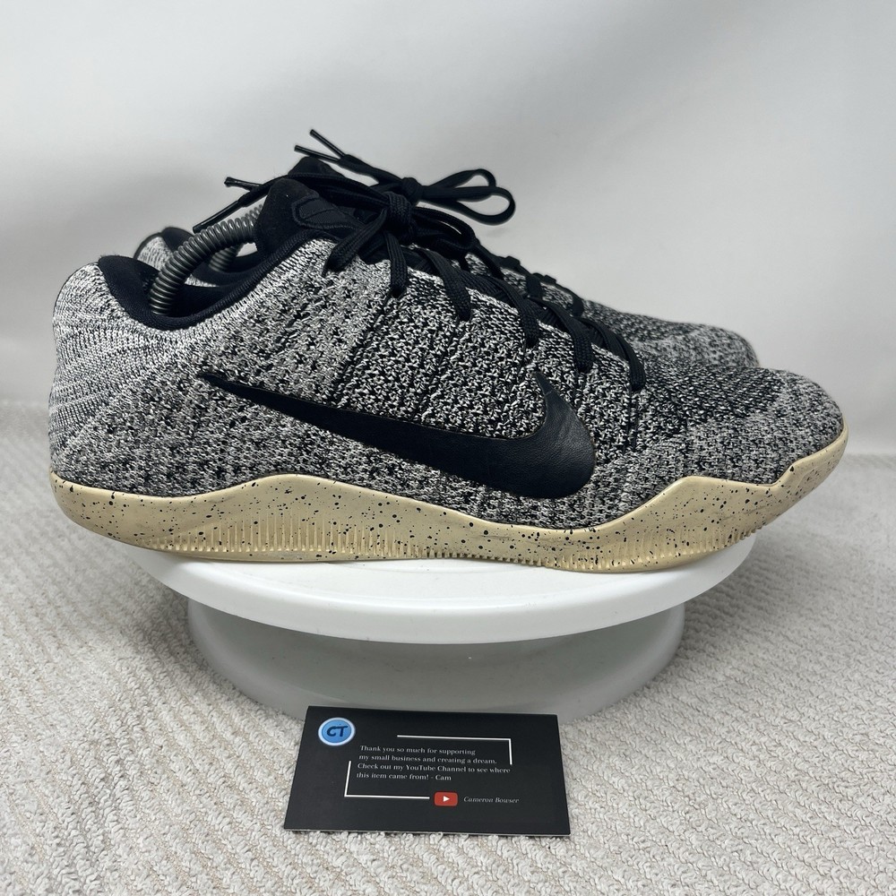 Nike Kobe 11 XI Elite Low Oreo Men’s 10 Black Basketball Sneakers 822675-100