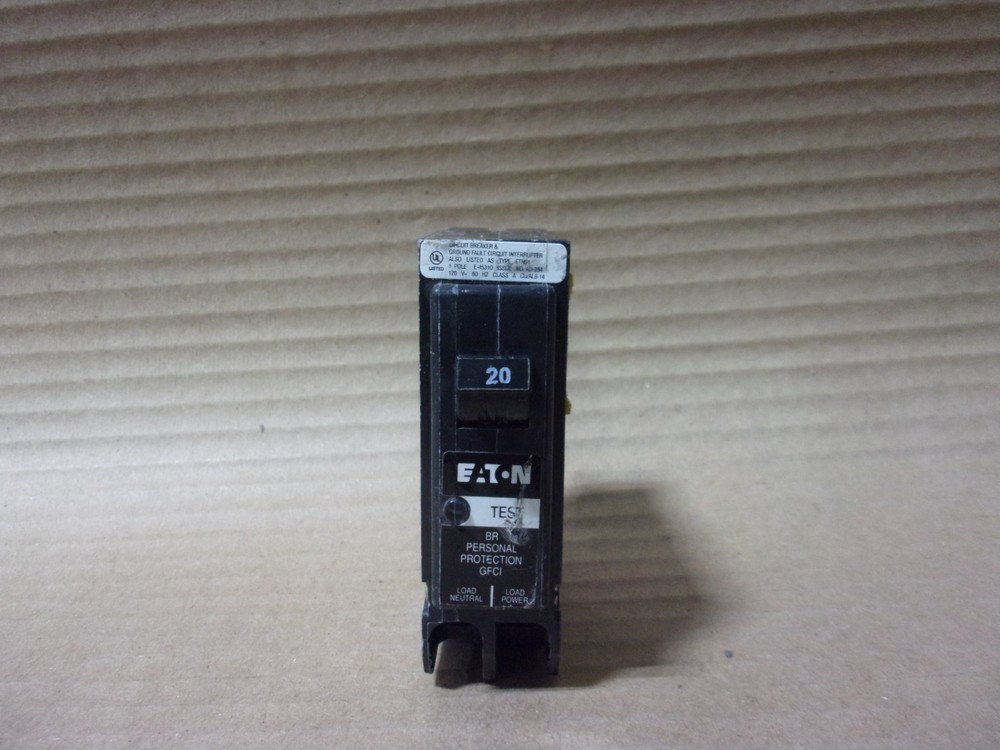 EATON BRP120GF 1 Pole 20 Amp 120/240V Circuit Breaker GFCI FLAW #30