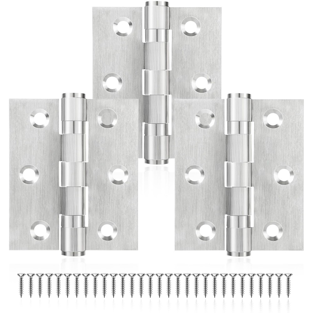 3Pcs Stainless Steel Door Hinges 3 Inch, Heavy Duty Ball Bearing Hinges for I...