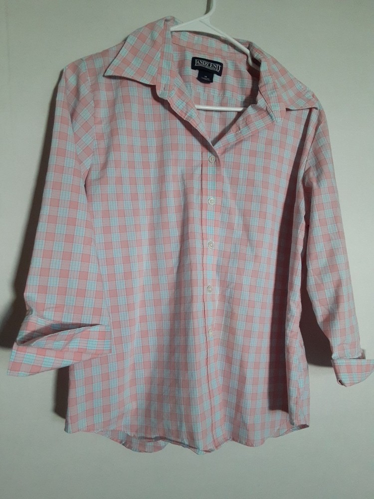 Lands End Womens Button-up Top Size 16