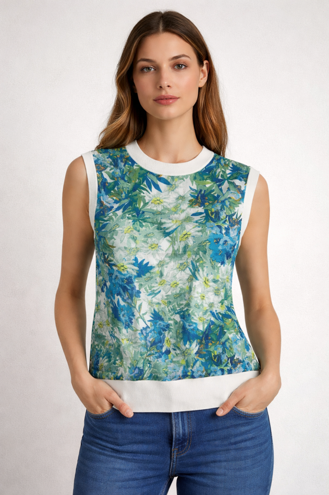 TED BAKER TOP BLOUSE NEW Behlla Woven Front sleeveless tank top floral 10 £110