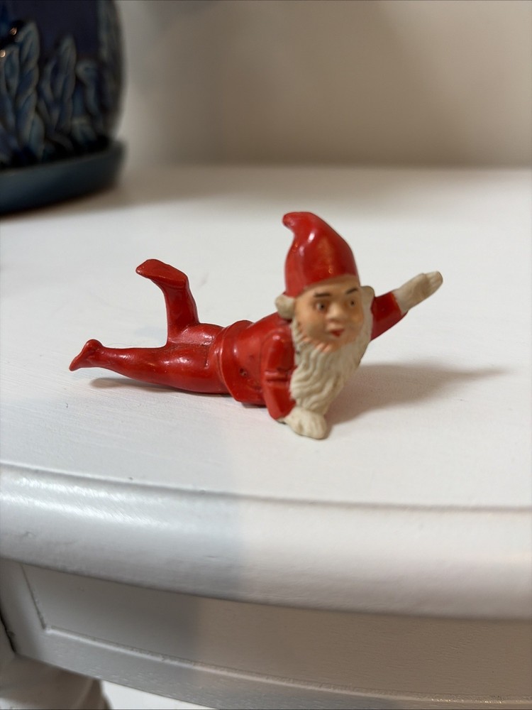 Antique German Bisque Cake Topper Snow Baby Christmas Pixie Elf Handpainted