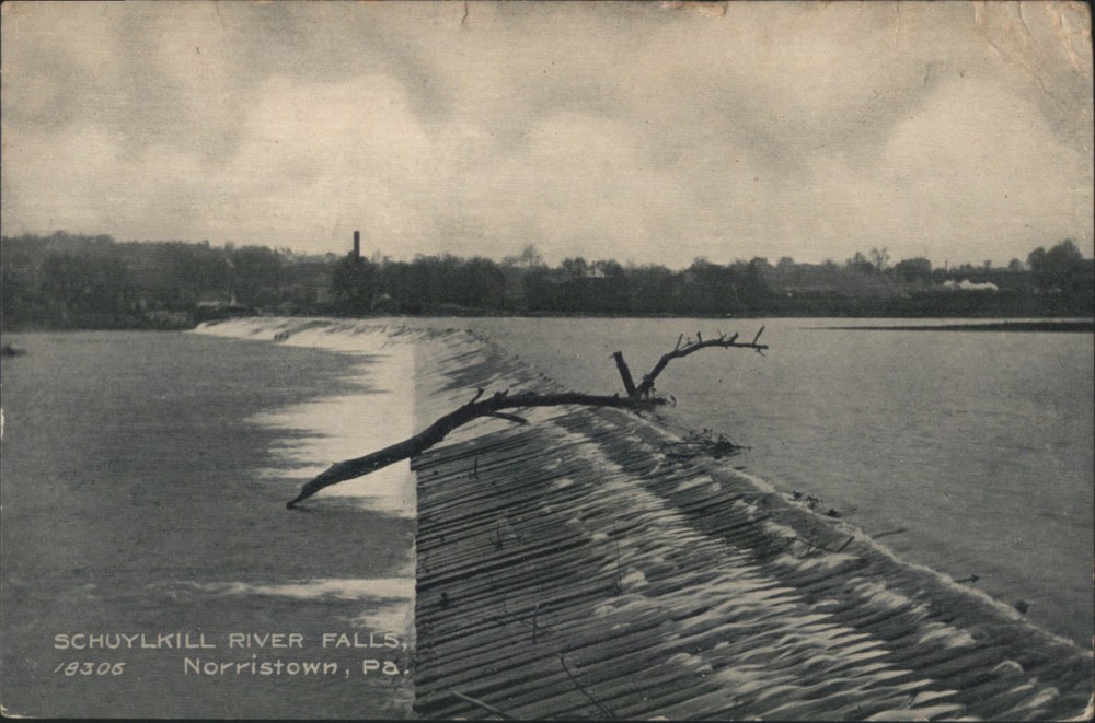 Norristown, Pennsylvania PA Schuylkill River Falls 1911 Connellsville Postcard