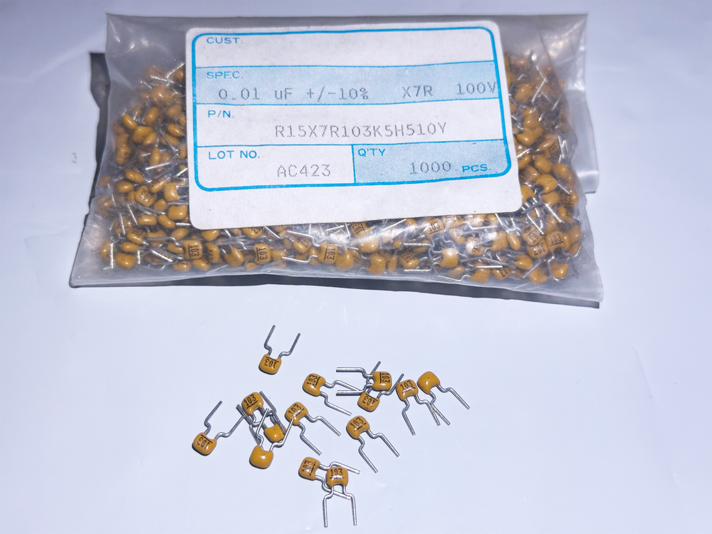 100PCS 0.01uF 10nF 100V X7R Ceramic Radial Capacitors 10% Tolerance 10000pF