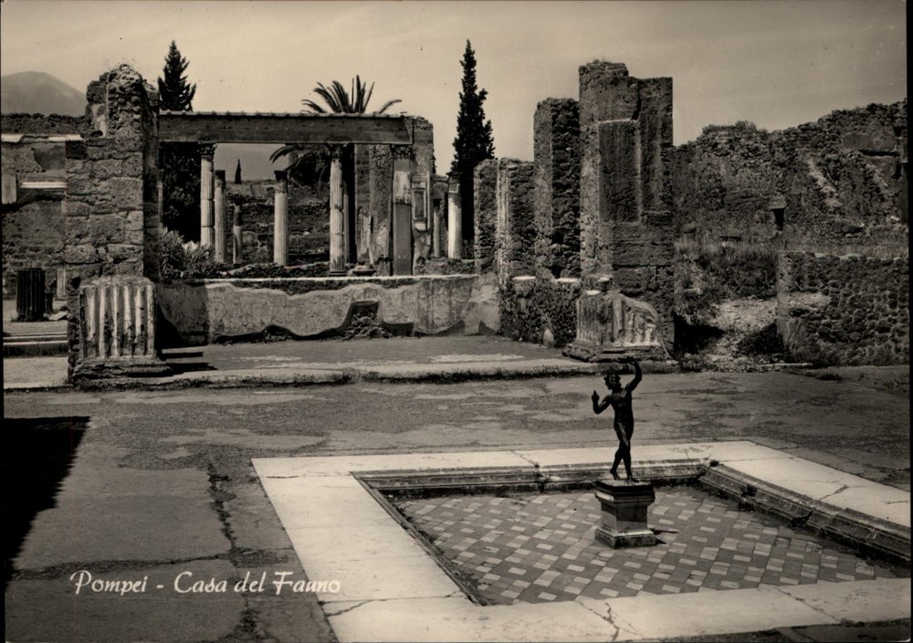 RPPC Pompei Casa del Fauno vintage postcard g734