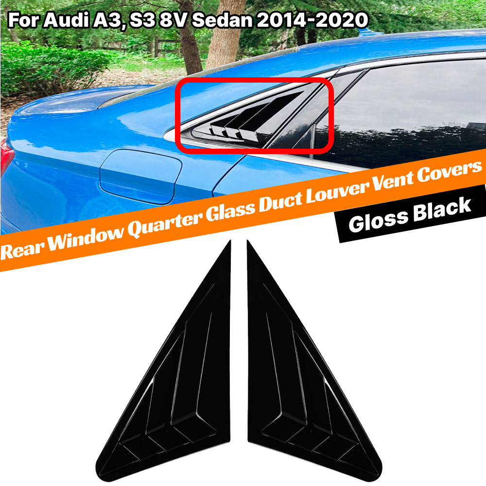 Audi A3 S3 8V Sedan 2014-2020 Rear Window Louver Vent Cover Pair