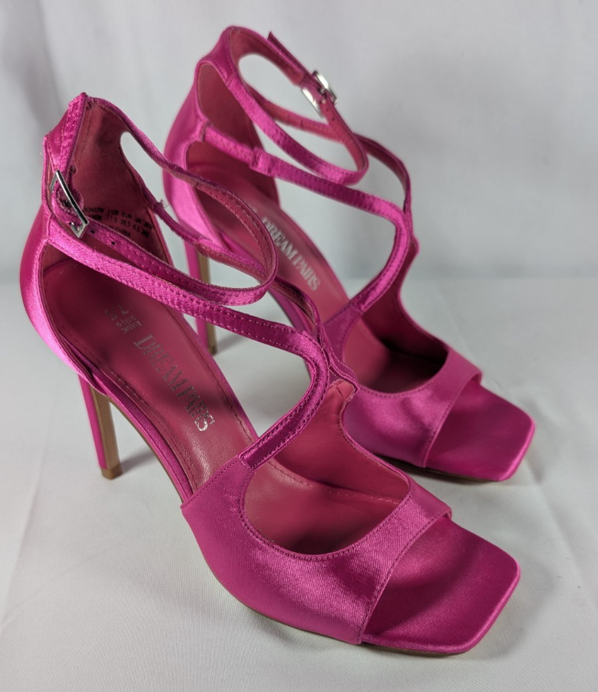 Dream Pairs Women’s Fuchsia Pink Satin Strappy High Heel Sandals | Size 7.5