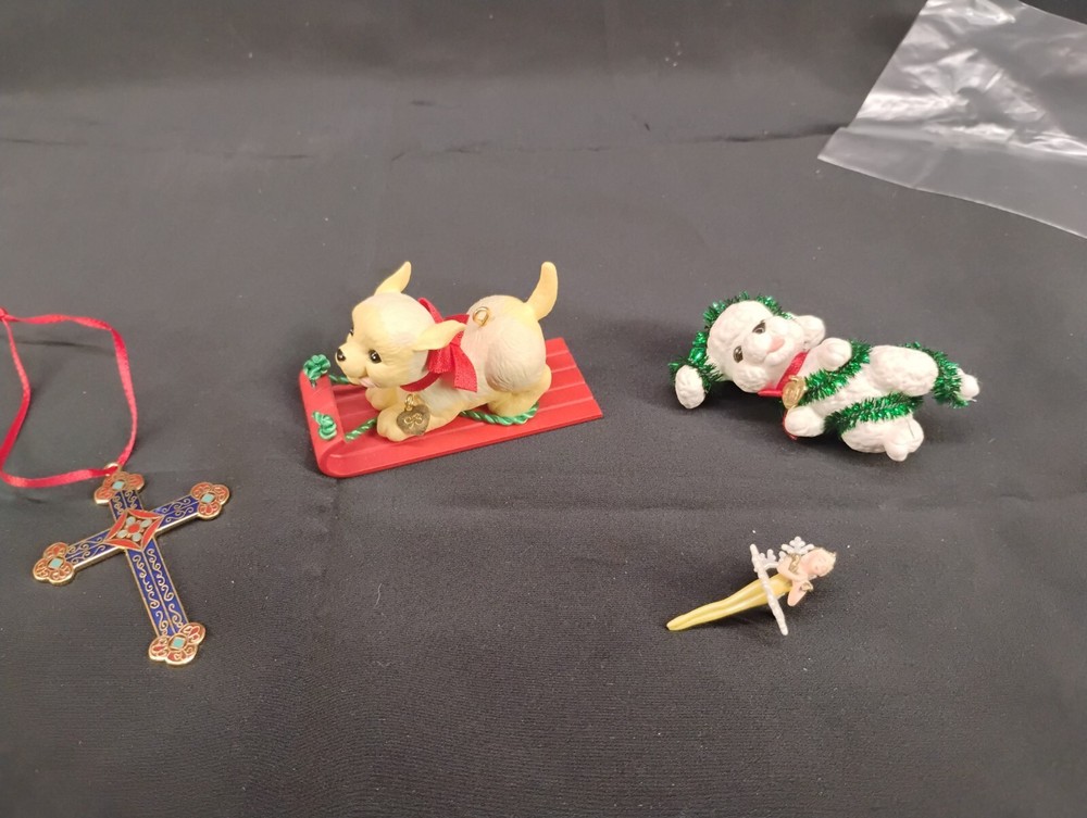 Mixed Lot of 4 Unique Keepsake Ornaments for Holiday Decor